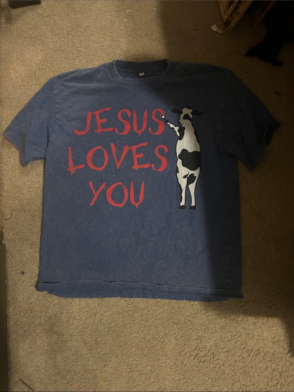 Jesus Loves You Graphic Tee with Cow